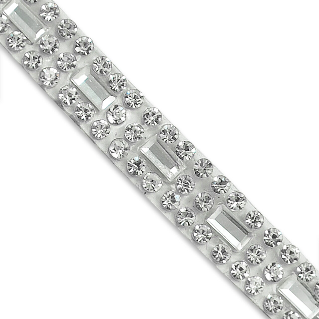 2 yards of Alejandra Emerald-cut Rhinestone Iron-on Decorative Trim